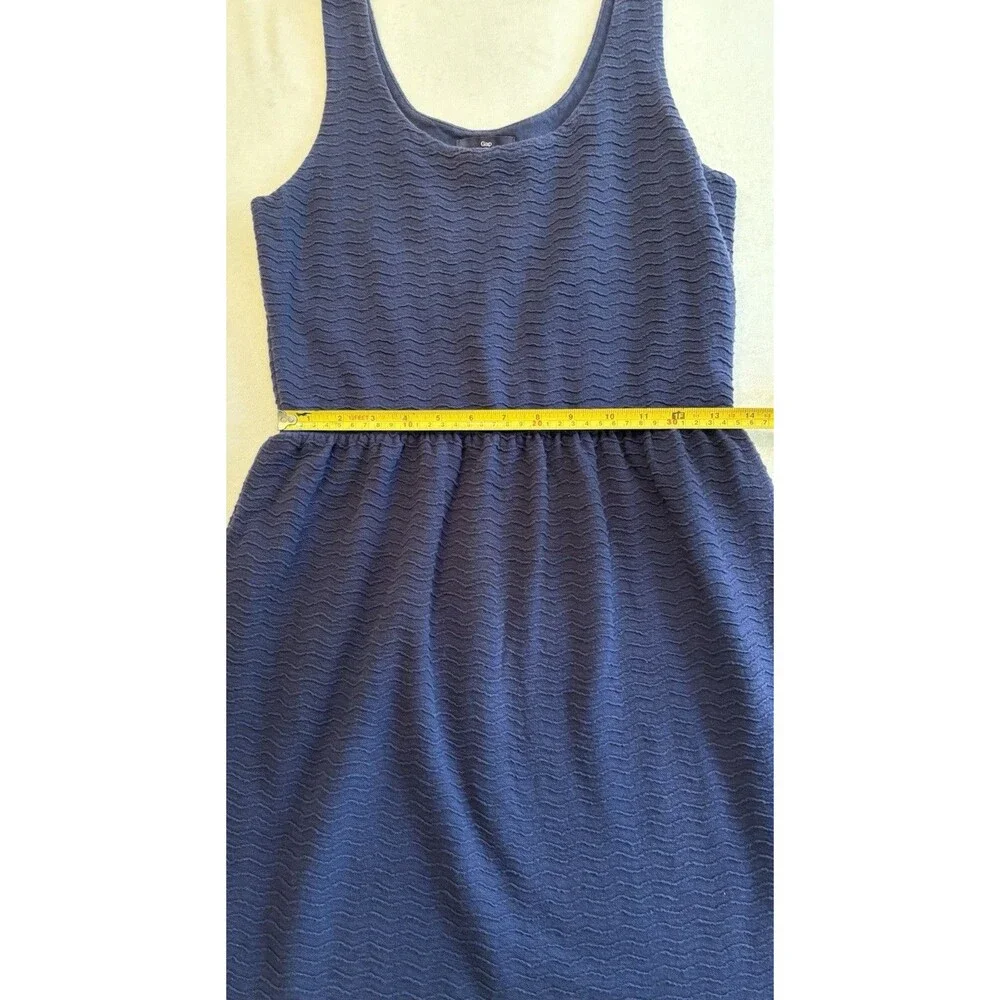 Gap Girls Sleeveless Dress Navy Textured Sleeveless Size M Cotton Fit & Flare